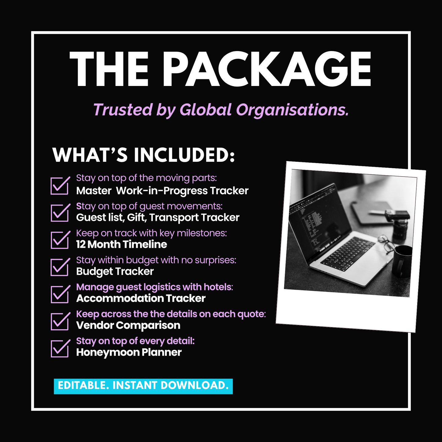 Wedding Tracker Templates - Track Guest Lists, Work in Progress, Budget and vendors
