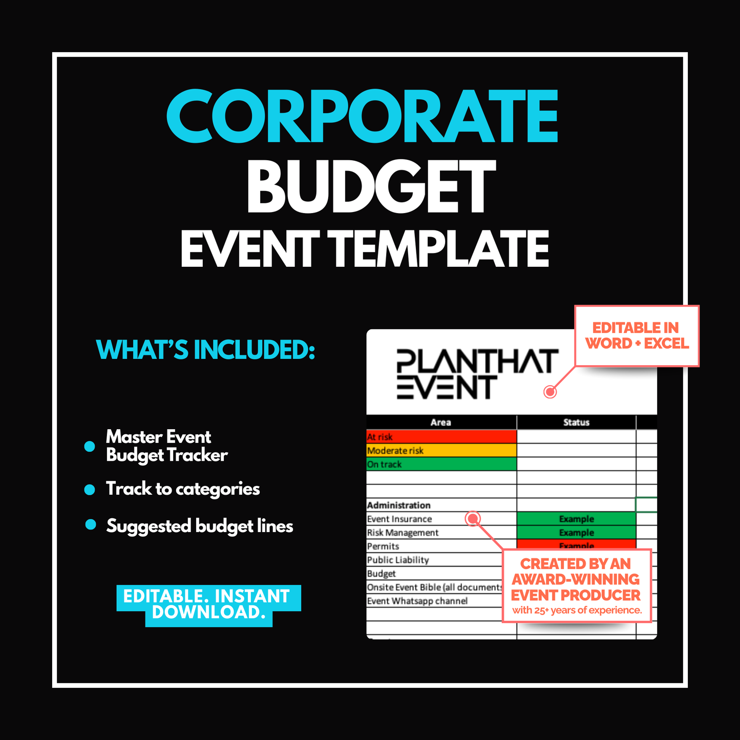 Corporate Event Budget Template - Comprehensive Cost Management Guide