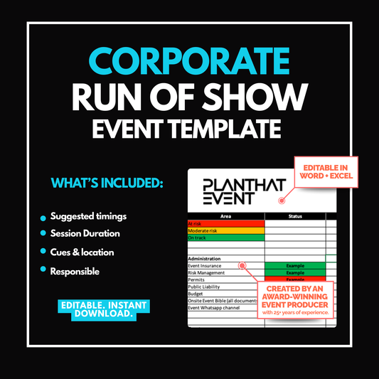 Corporate Event Run of Show Template - Event Planning & Production Guide