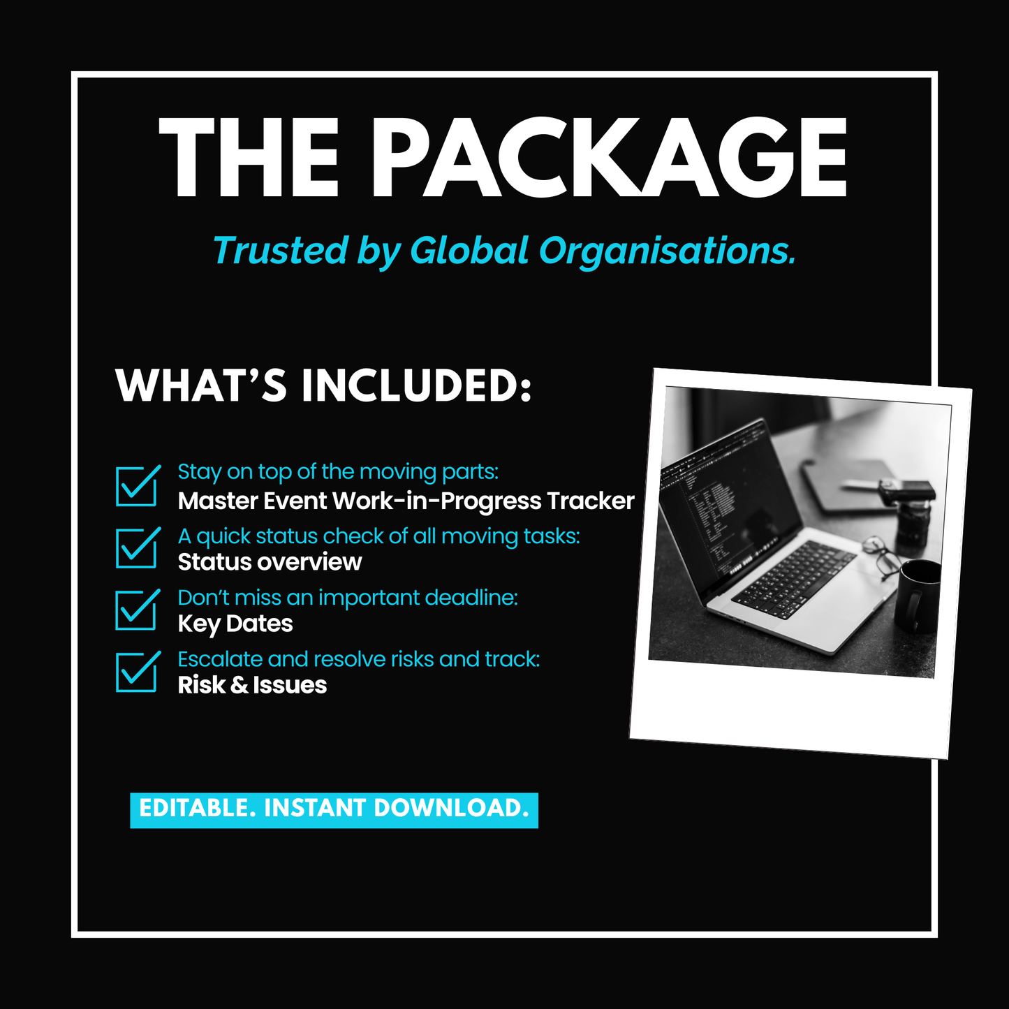 Corporate Event Work in Progress Tracker with recommended tasks